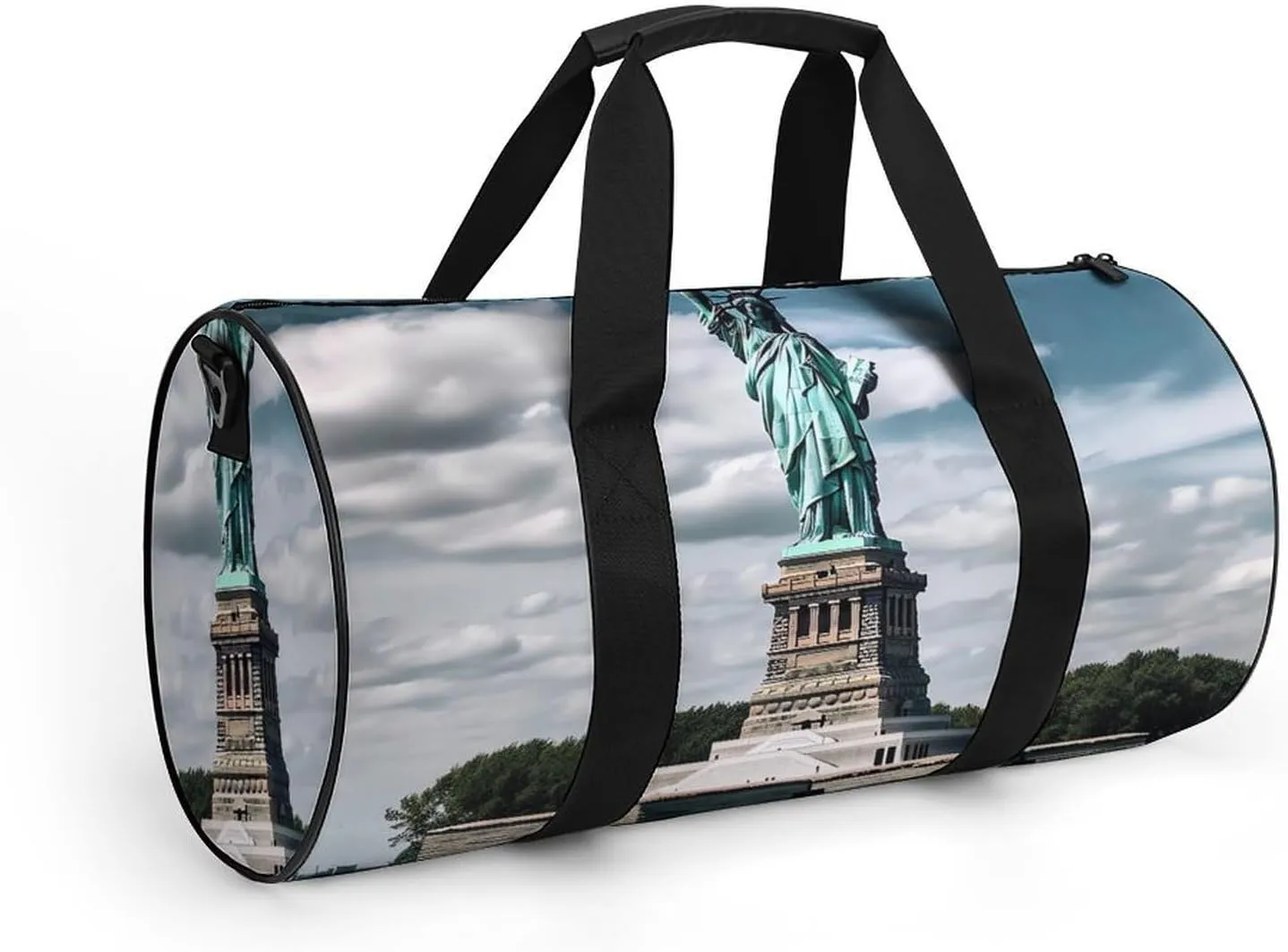 Gym Bag Statue Of Liberty In NYC Duffel Bag for Men Women Overnight Bag with Shoe Compartment Workout Bags