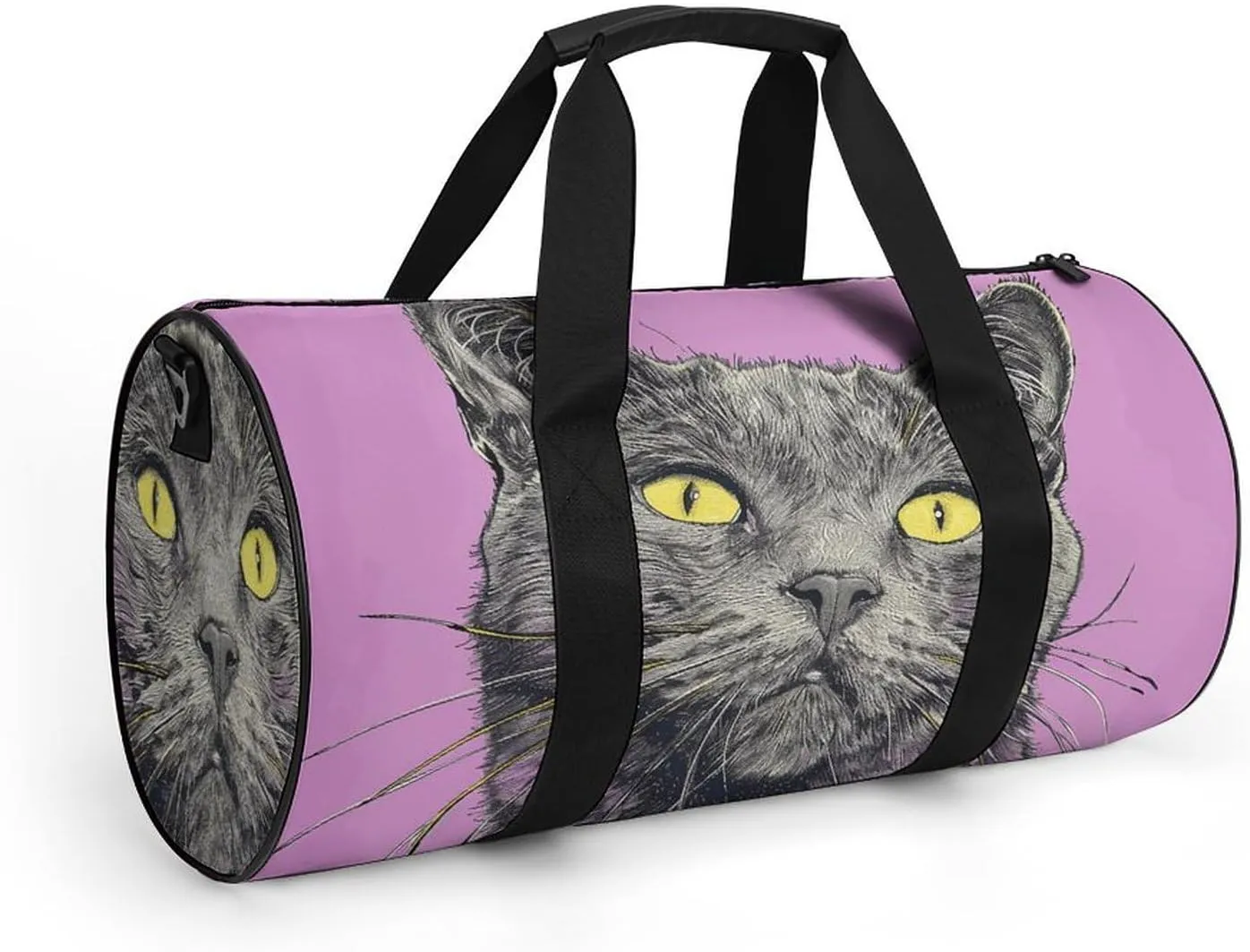 Gym Bags for Men Women A Gray Cat Duffle Bag Travel Overnight Bag with Shoe Compartment Tote Bags