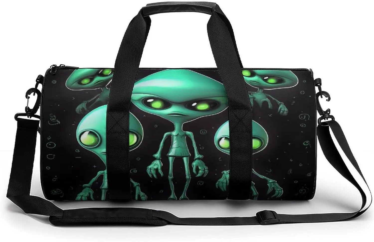 Gym Bags for Men Women Aliens Duffle Bag Travel Overnight Bag with Shoe Compartment Tote Bags