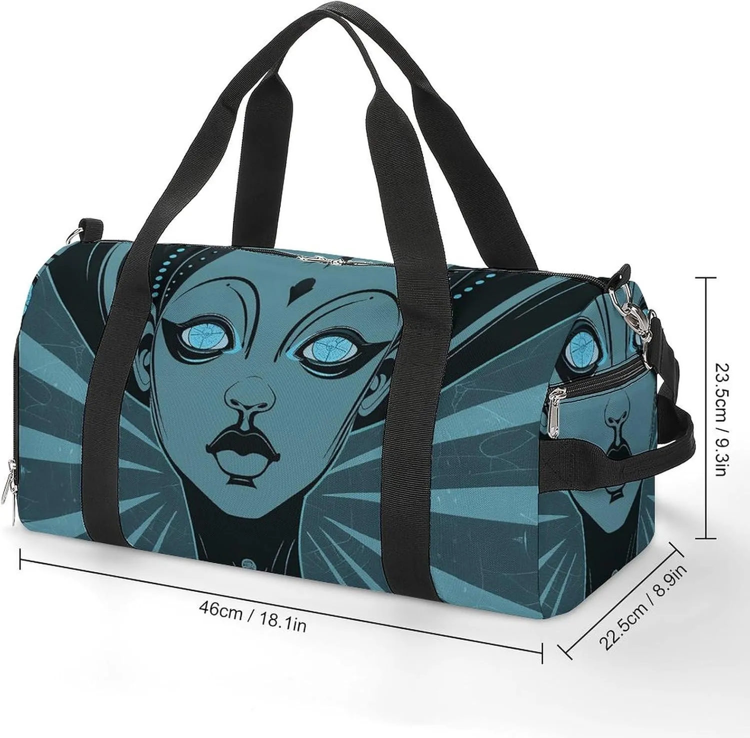 Gym Bags for Men Women Cartoon Drawing of Woman Duffle Bag Travel Overnight Bag with Shoe Compartment Tote Bags