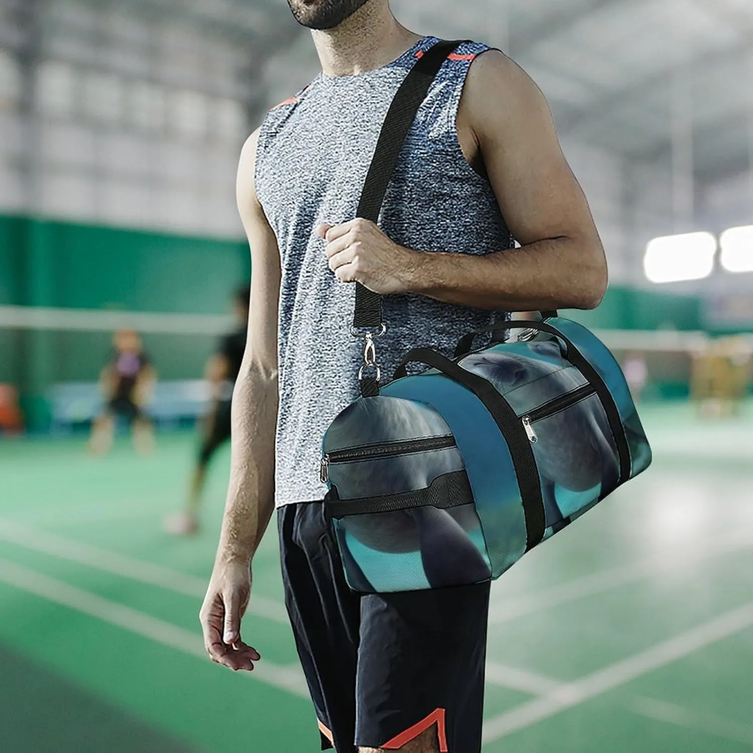 Gym Bags for Men Women Cute Sea Animal Duffle Bag Travel Overnight Bag with Shoe Compartment Tote Bags