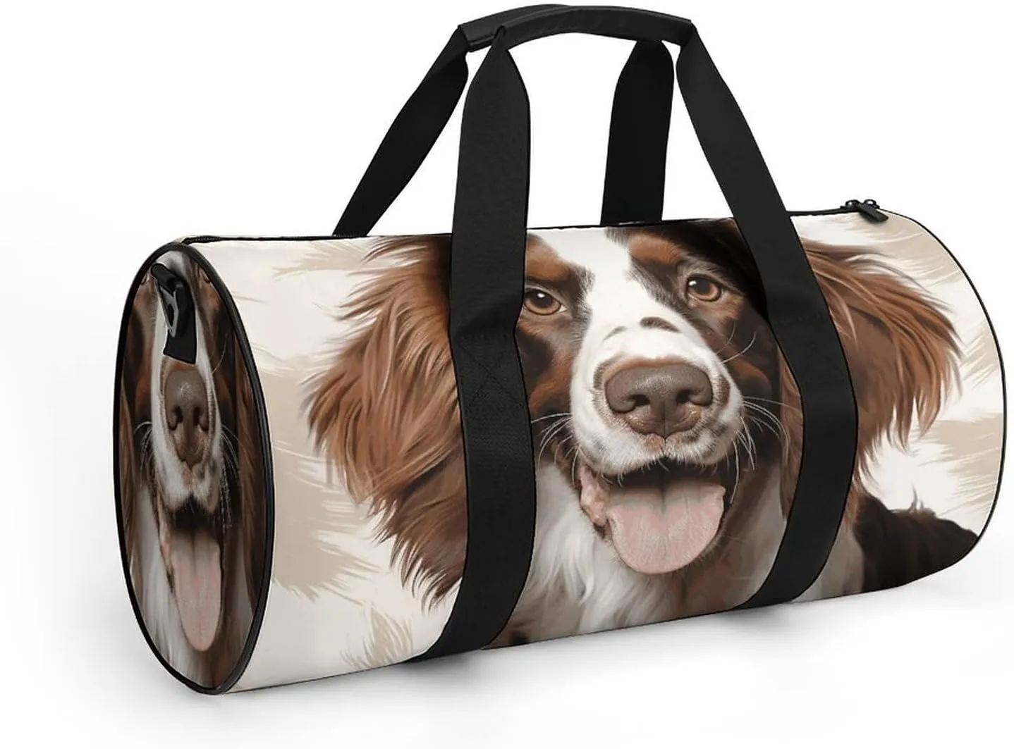 Gym Bags for Men Women Cute Springer Spaniel Duffle Bag Travel Overnight Bag with Shoe Compartment Tote Bags