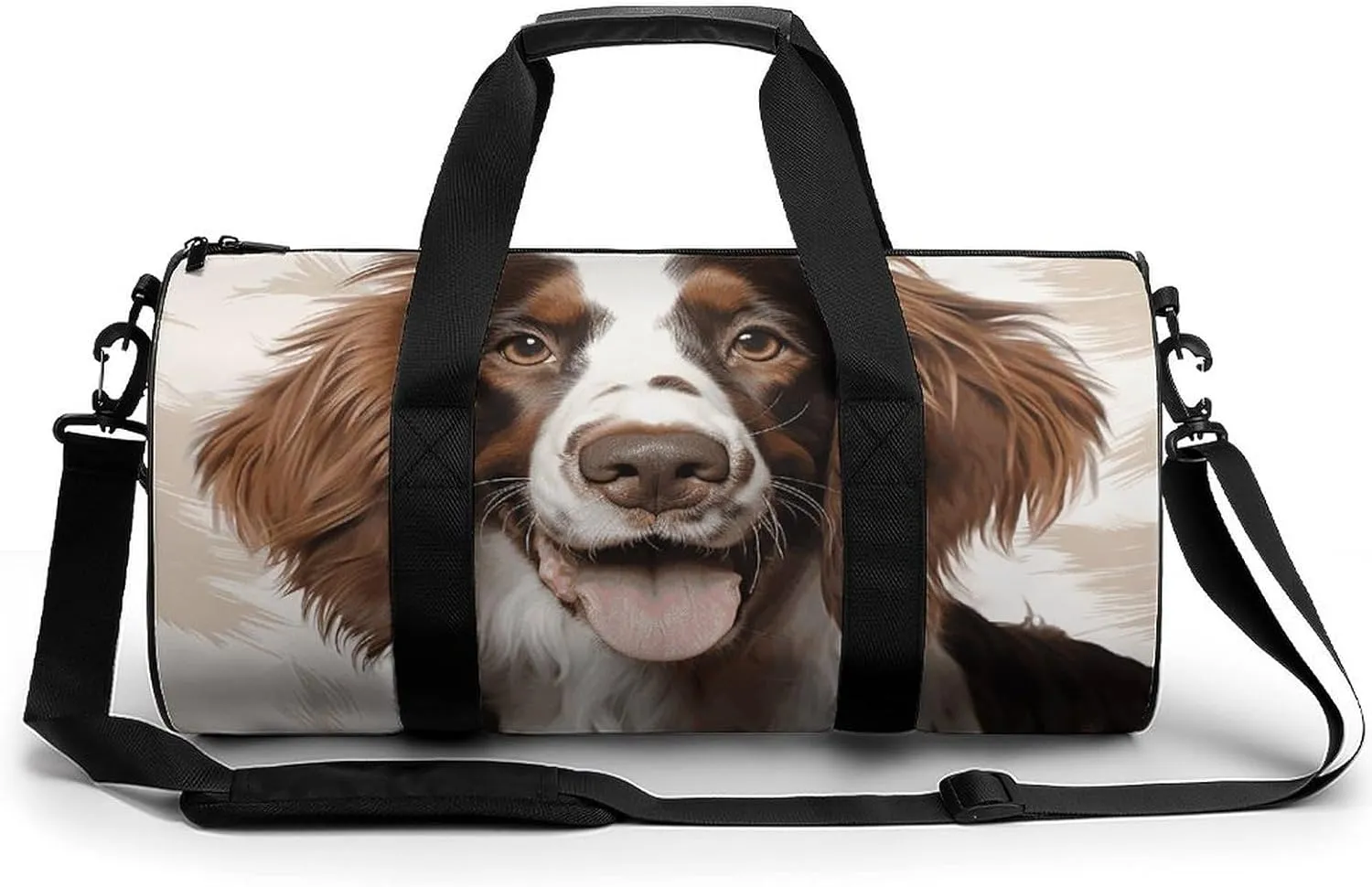 Gym Bags for Men Women Cute Springer Spaniel Duffle Bag Travel Overnight Bag with Shoe Compartment Tote Bags