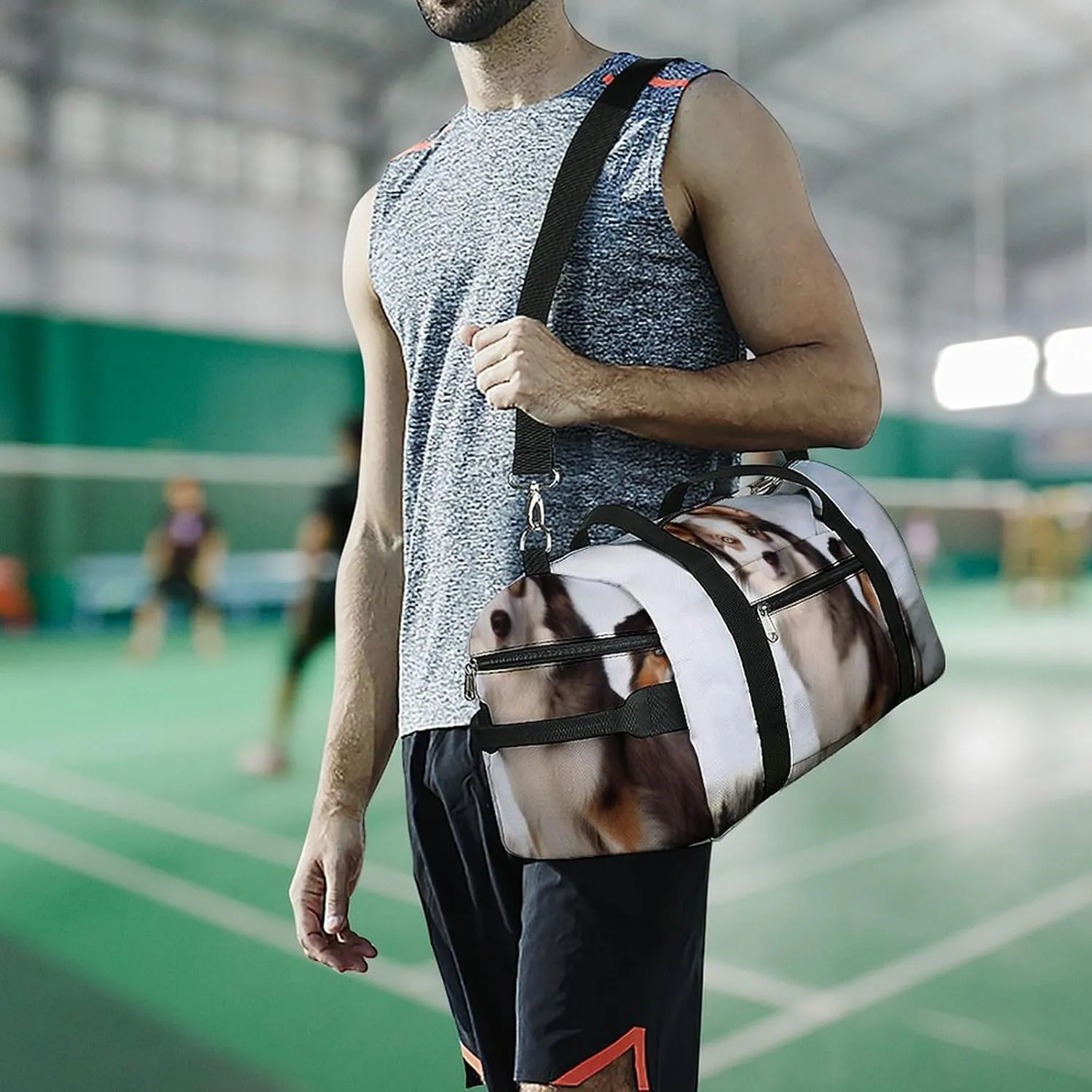 Gym Bags for Men Women Dogs Duffle Bag Travel Overnight Bag with Shoe Compartment Tote Bags