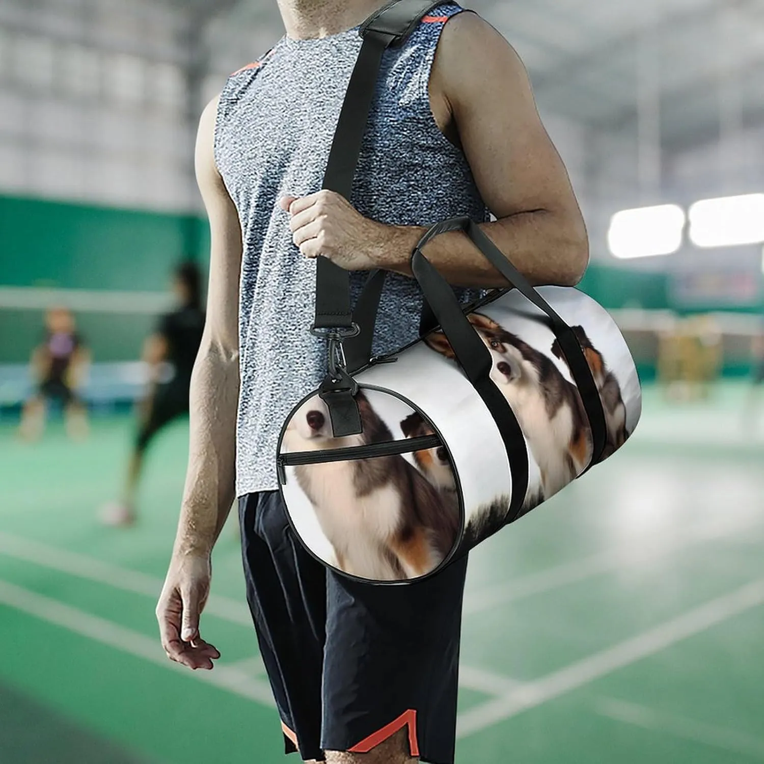 Gym Bags for Men Women Dogs Duffle Bag Travel Overnight Bag with Shoe Compartment Tote Bags