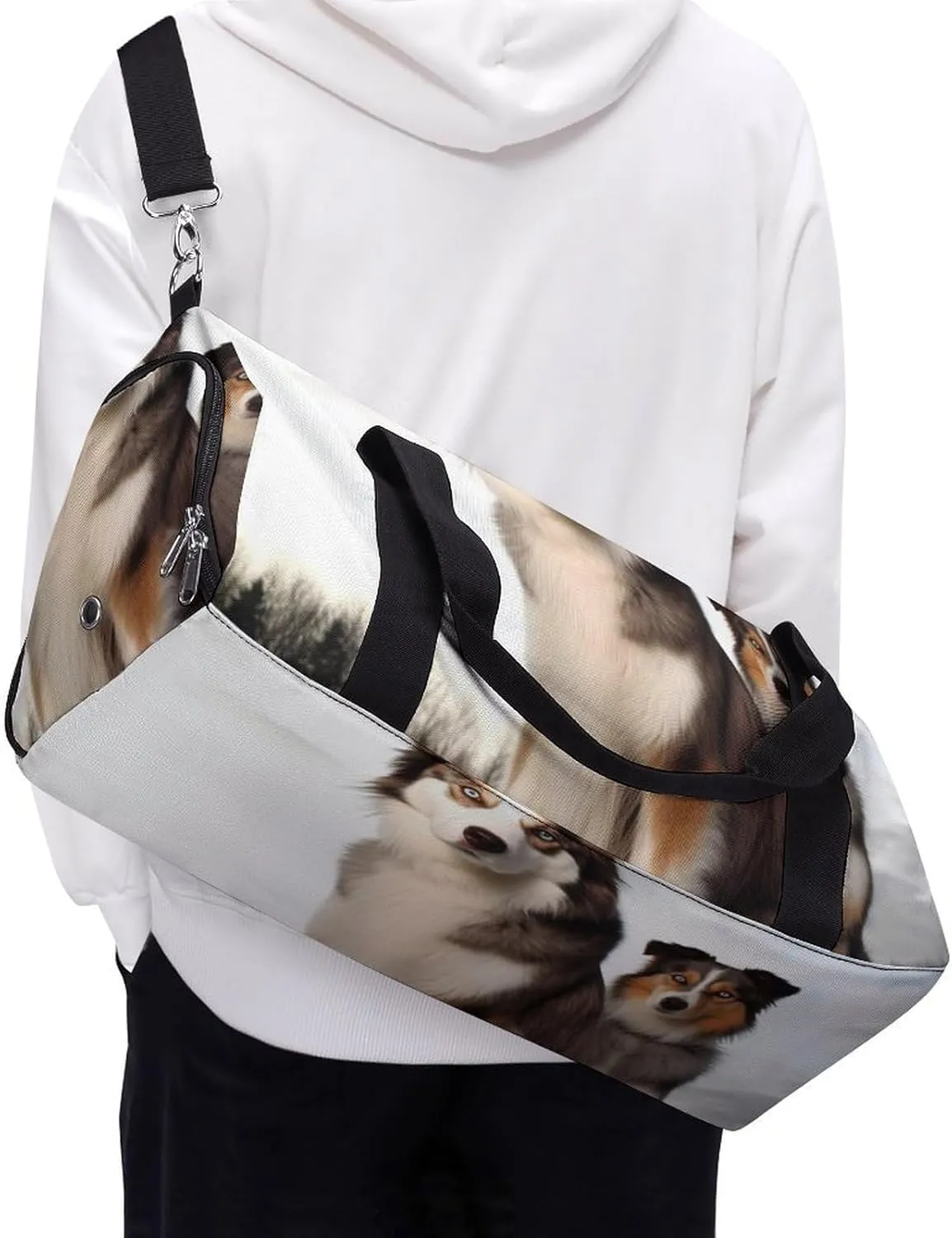 Gym Bags for Men Women Dogs Duffle Bag Travel Overnight Bag with Shoe Compartment Tote Bags