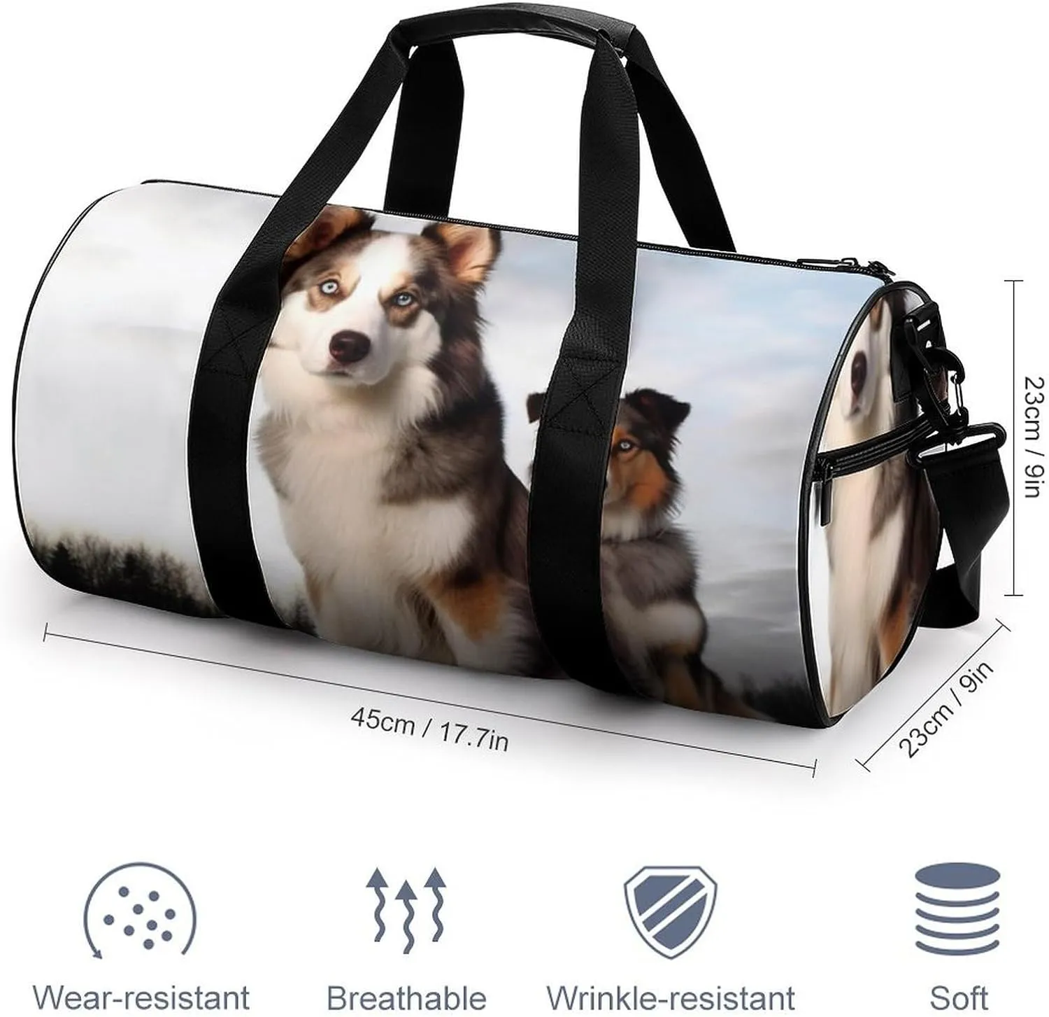 Gym Bags for Men Women Dogs Duffle Bag Travel Overnight Bag with Shoe Compartment Tote Bags