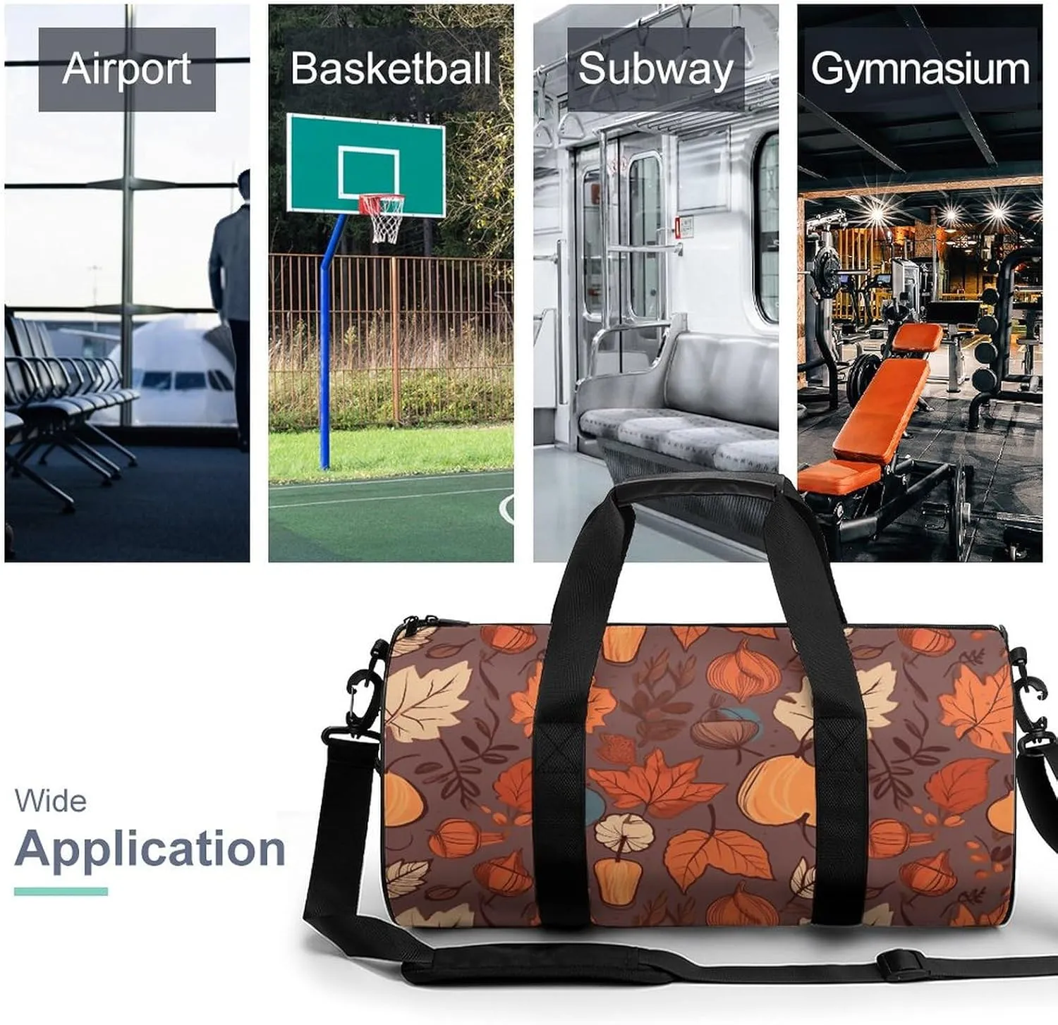 Gym Bags for Men Women Fall Duffle Bag Travel Overnight Bag with Shoe Compartment Tote Bags