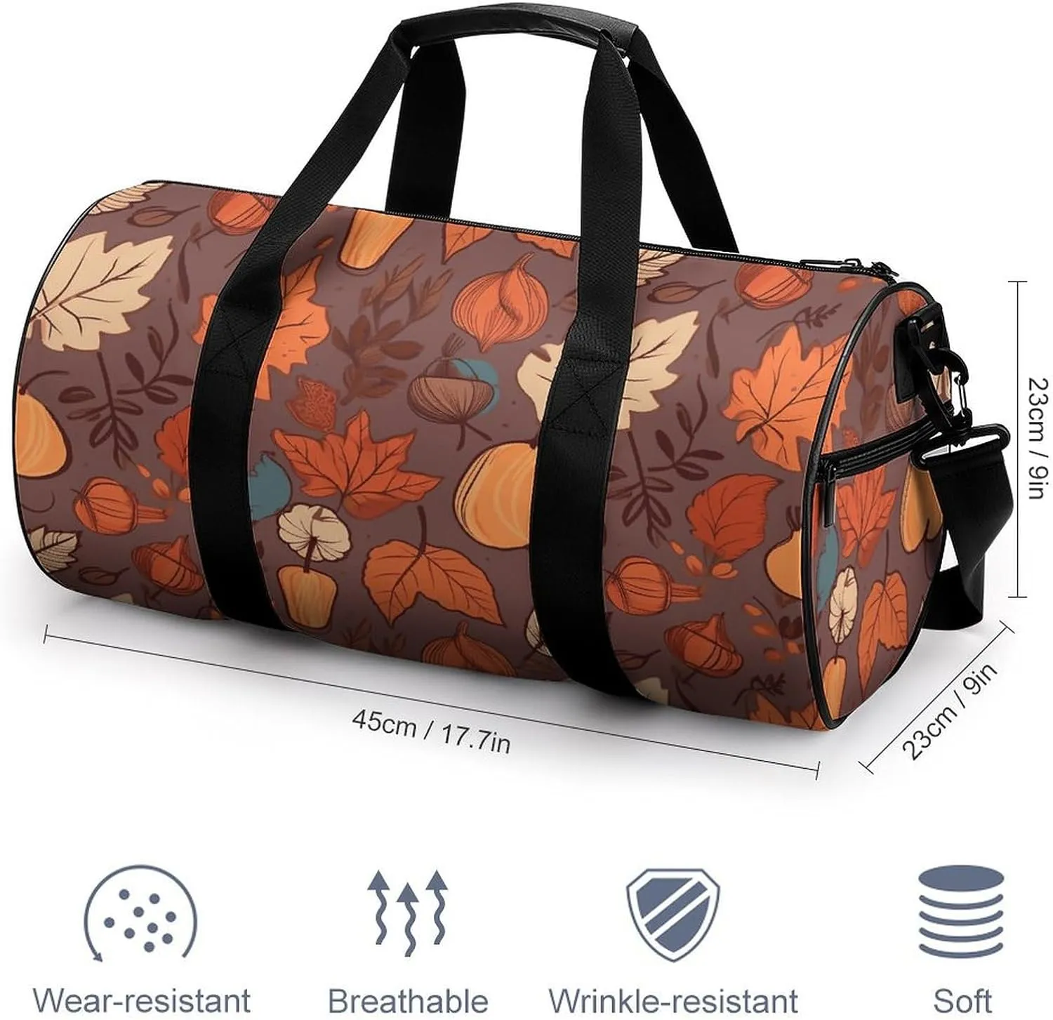 Gym Bags for Men Women Fall Duffle Bag Travel Overnight Bag with Shoe Compartment Tote Bags