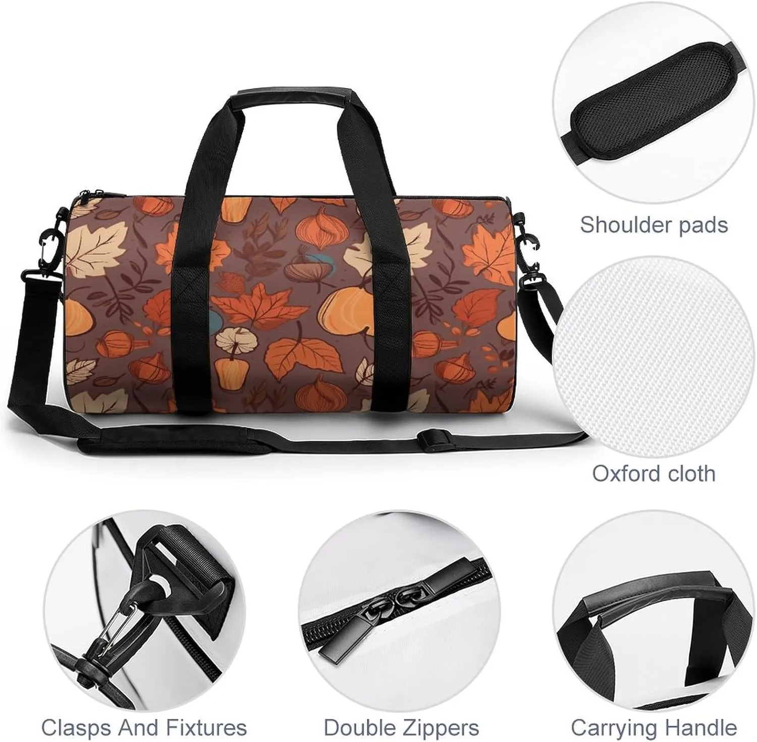 Gym Bags for Men Women Fall Duffle Bag Travel Overnight Bag with Shoe Compartment Tote Bags