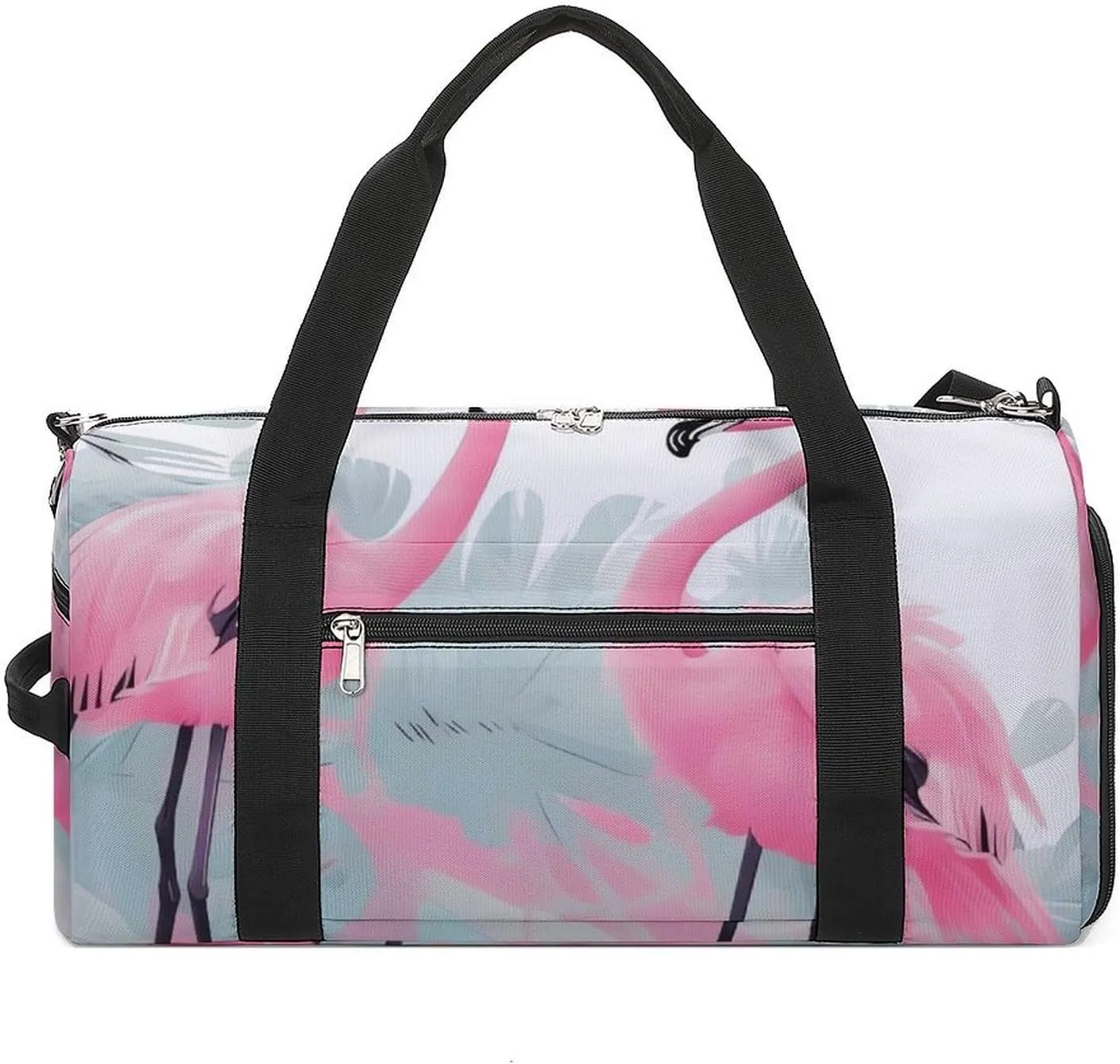 Gym Bags for Men Women Love Flamingo Duffle Bag Travel Overnight Bag with Shoe Compartment Tote Bags