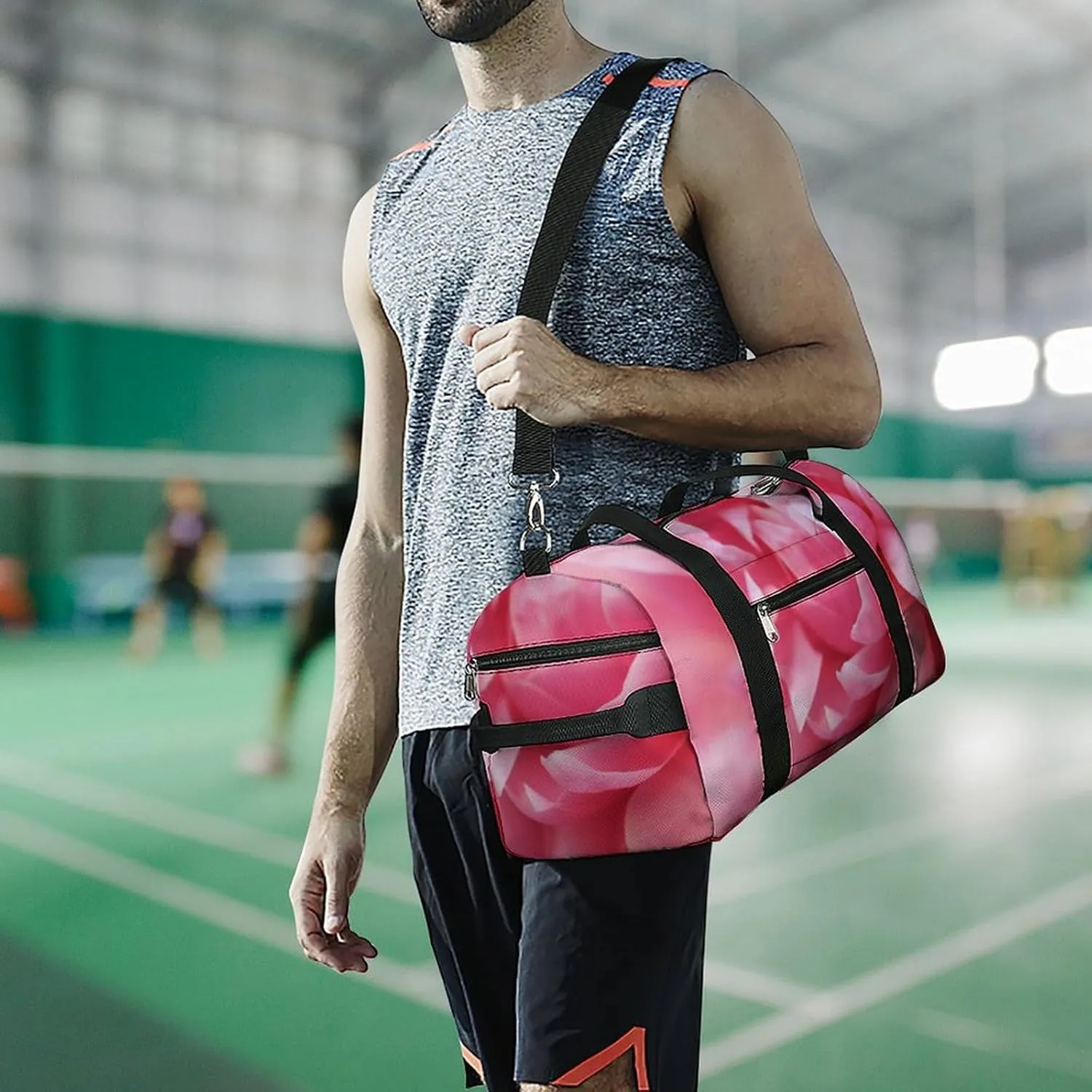 Gym Bags for Men Women Petal Duffle Bag Travel Overnight Bag with Shoe Compartment Tote Bags