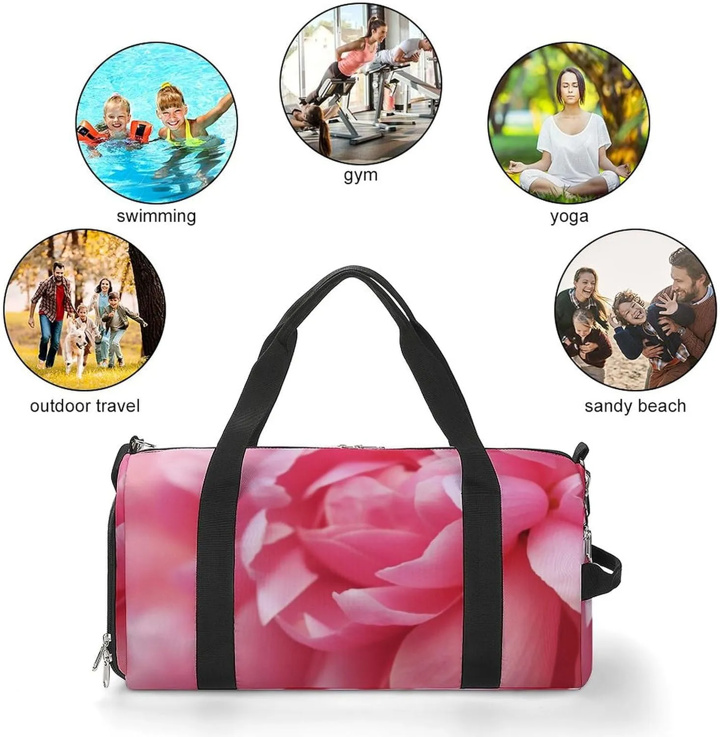 Gym Bags for Men Women Petal Duffle Bag Travel Overnight Bag with Shoe Compartment Tote Bags