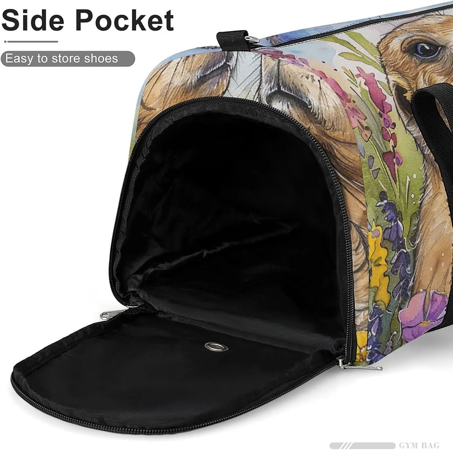 Gym Bags for Men Women Two Prairie Dogs Duffle Bag Travel Overnight Bag with Shoe Compartment Tote Bags