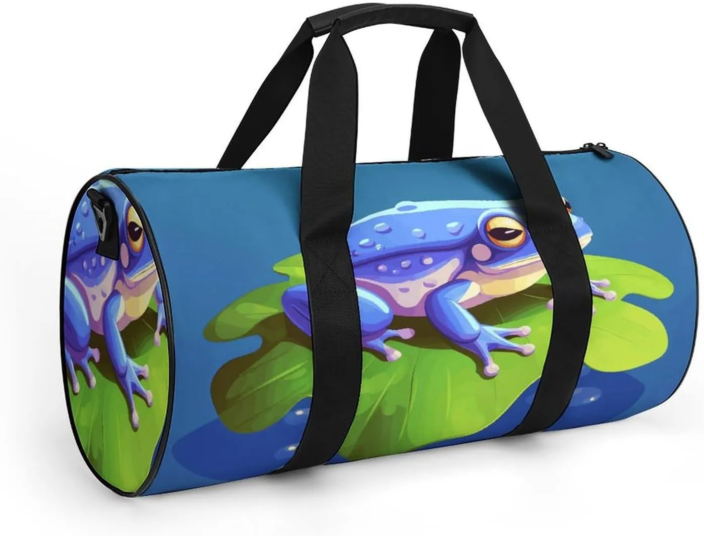 Gym Bags Small A Cartoon Frog Duffel Bag Overnight Bag with Shoe Compartment Carryon Bag for Men Women