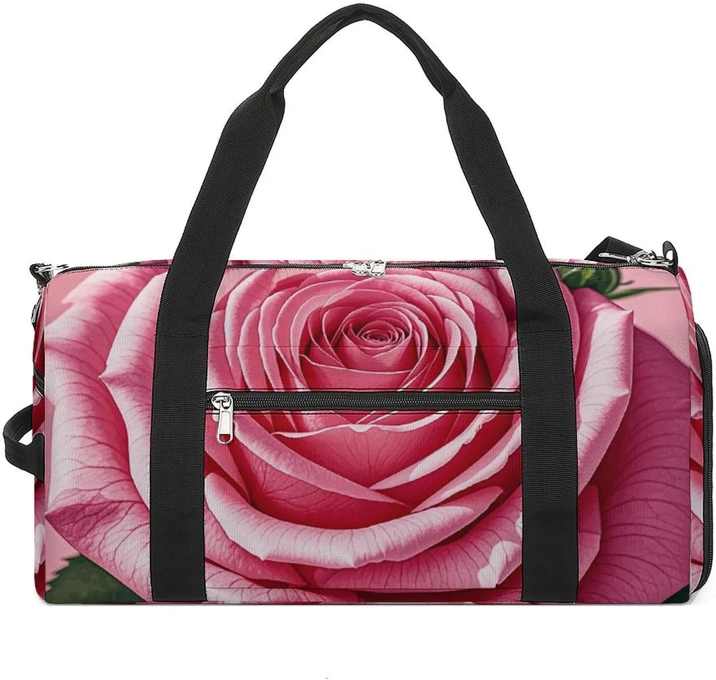 Gym Bags Small Beautiful Roses Duffel Bag Overnight Bag with Shoe Compartment Carryon Bag for Men Women