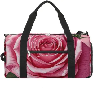 Gym Bags Small Beautiful Roses Duffel Bag Overnight Bag with Shoe Compartment Carryon Bag for Men Women