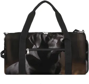 Gym Bags Small Black Labrador Duffel Bag Overnight Bag with Shoe Compartment Carryon Bag for Men Women