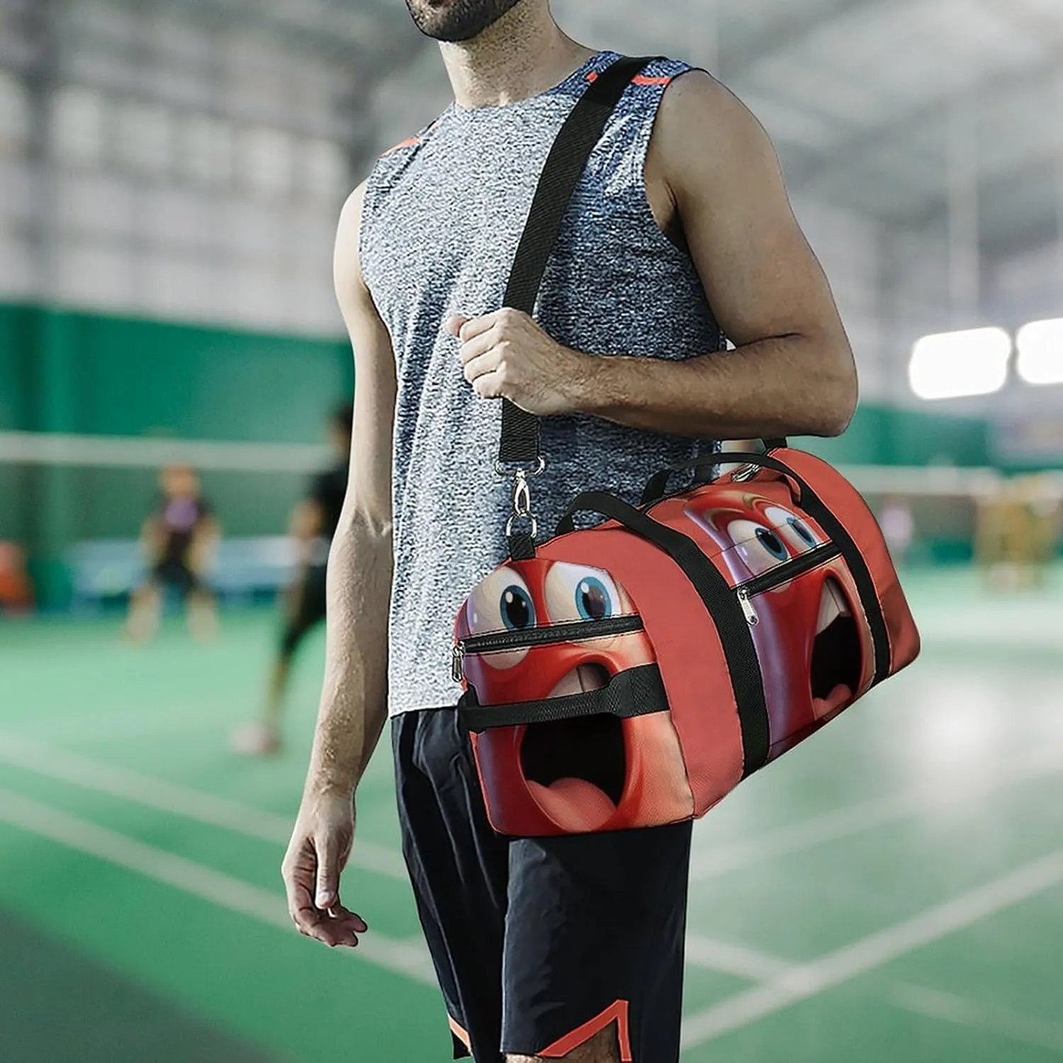 Gym Bags Small Cartoon Bell79546220-007d-11ef-8e6d-d148611795c7 Duffel Bag Overnight Bag with Shoe Compartment Carryon Bag for Men Women