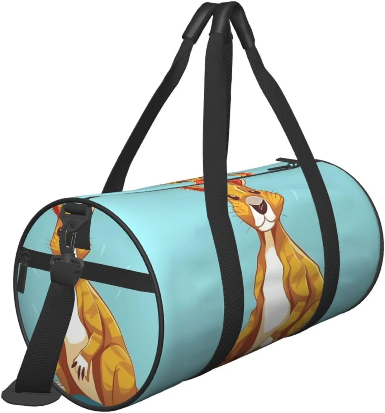 Gym Bags Small Cartoon Kangaroo Zoo Duffel Bag Overnight Bag with Shoe Compartment Carryon Bag for Men Women