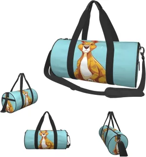 Gym Bags Small Cartoon Kangaroo Zoo Duffel Bag Overnight Bag with Shoe Compartment Carryon Bag for Men Women
