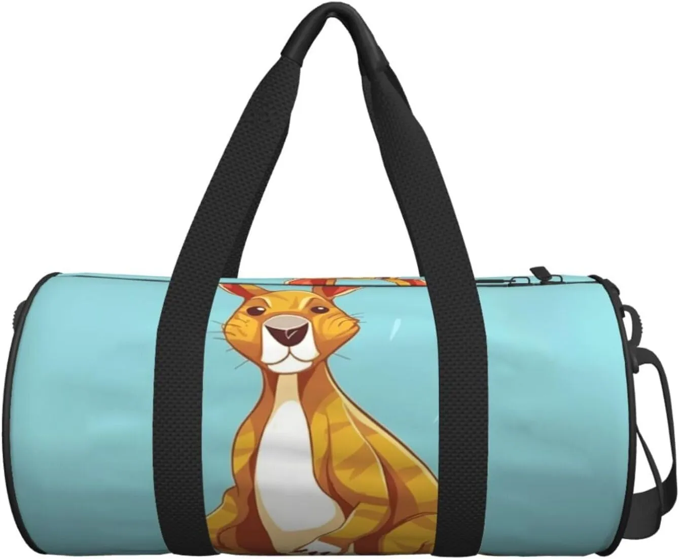 Gym Bags Small Cartoon Kangaroo Zoo Duffel Bag Overnight Bag with Shoe Compartment Carryon Bag for Men Women