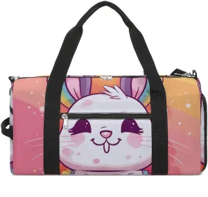Gym Bags Small Chubby Rabbit Duffel Bag Overnight Bag with Shoe Compartment Carryon Bag for Men Women