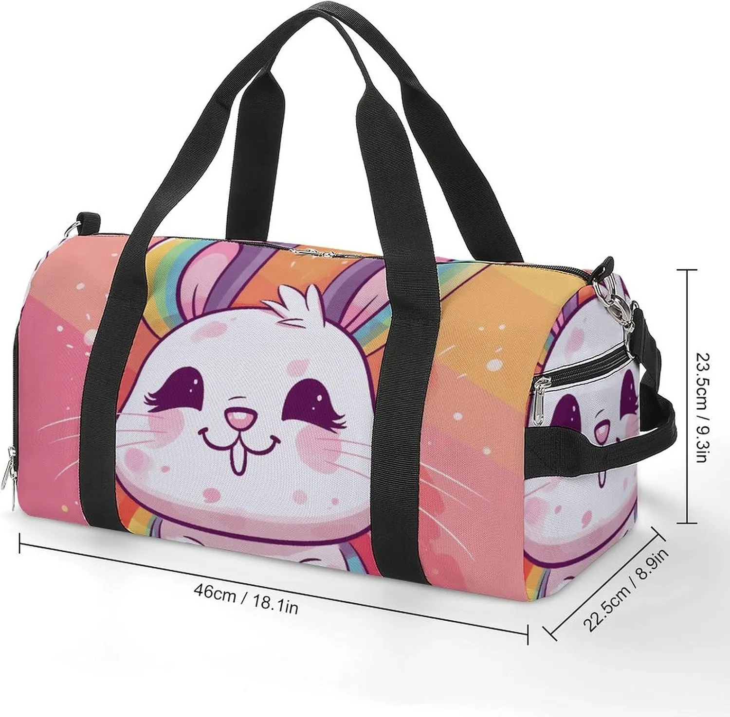Gym Bags Small Chubby Rabbit Duffel Bag Overnight Bag with Shoe Compartment Carryon Bag for Men Women