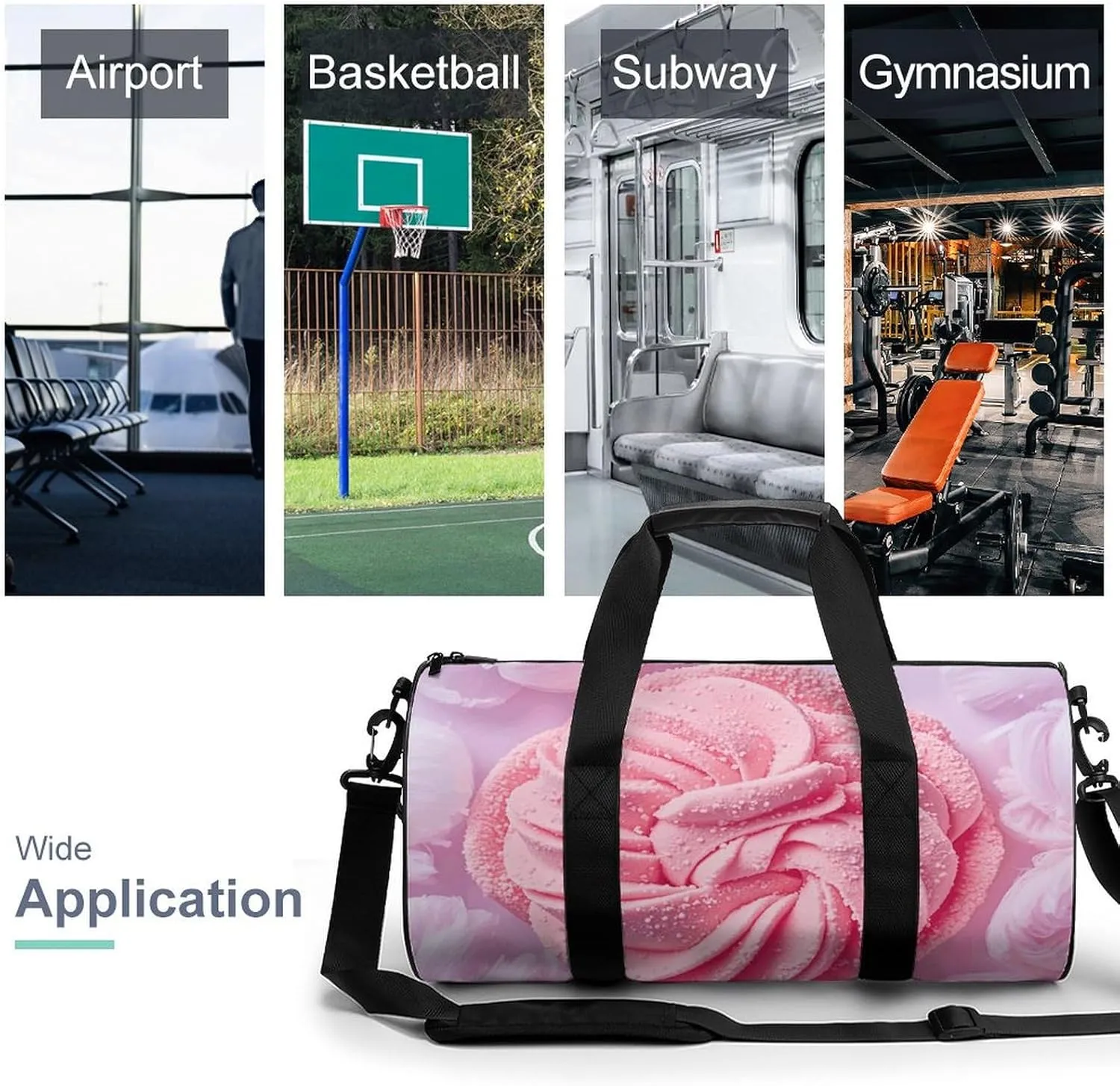 Gym Bags Small Cotton Candy Duffel Bag Overnight Bag with Shoe Compartment Carryon Bag for Men Women