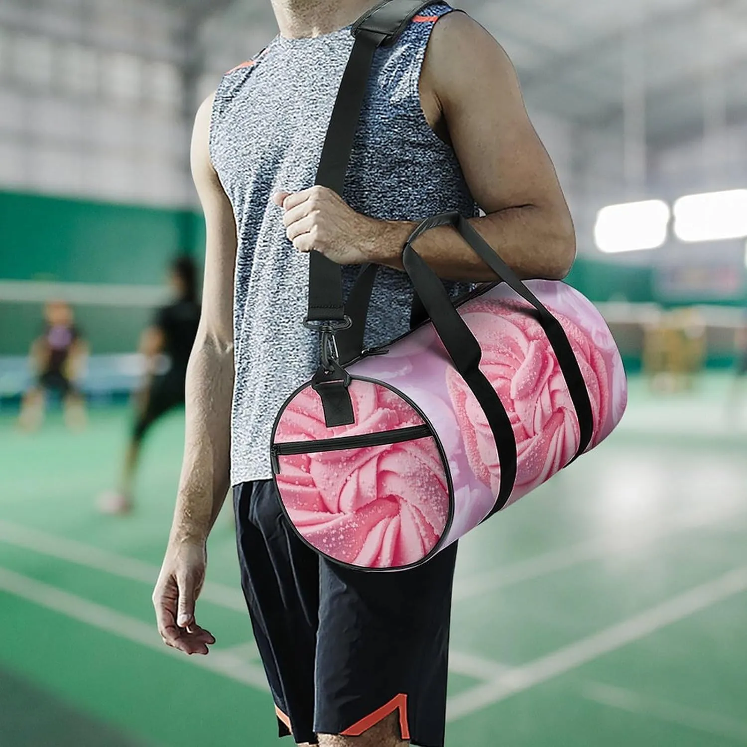 Gym Bags Small Cotton Candy Duffel Bag Overnight Bag with Shoe Compartment Carryon Bag for Men Women