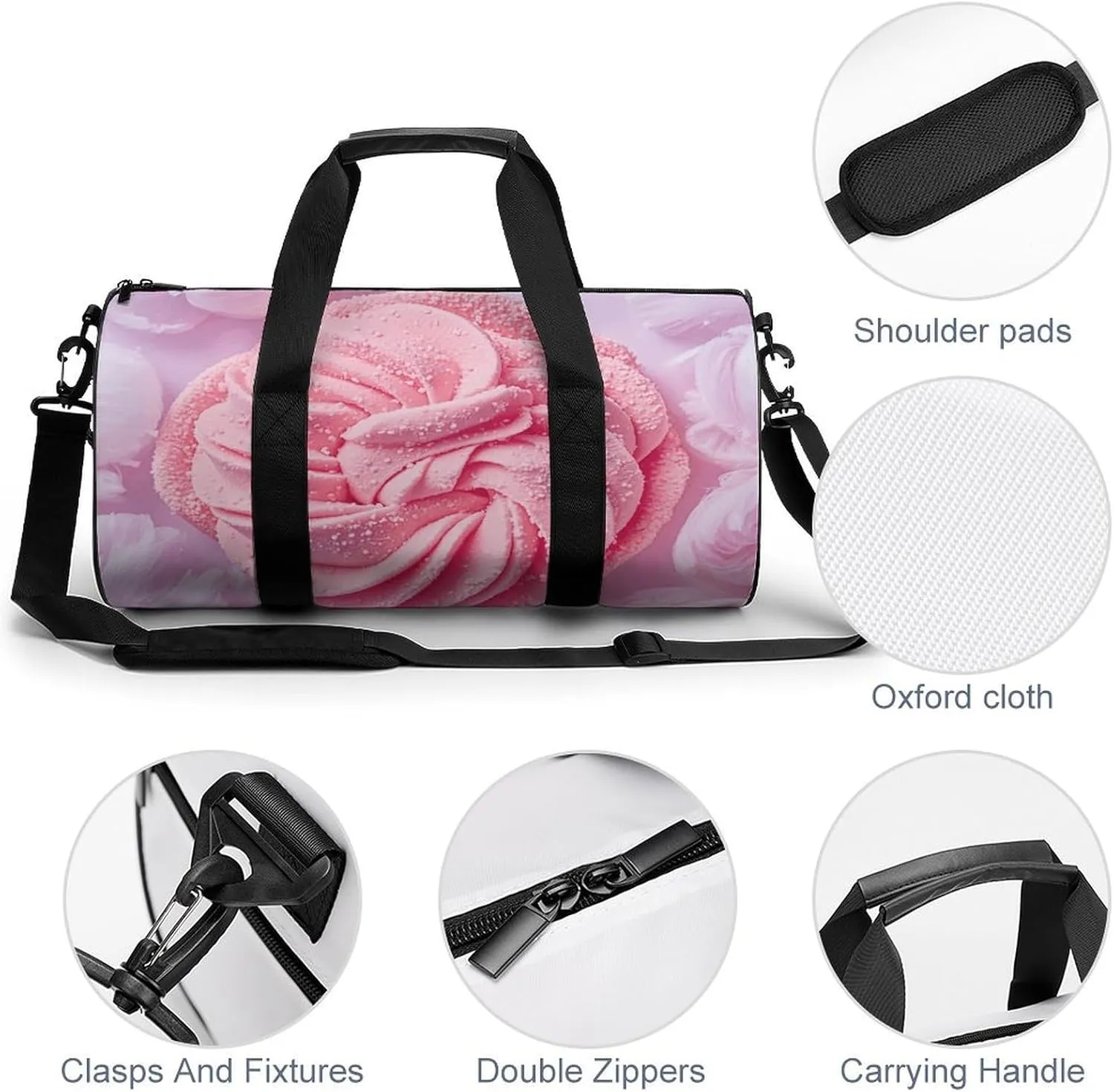 Gym Bags Small Cotton Candy Duffel Bag Overnight Bag with Shoe Compartment Carryon Bag for Men Women