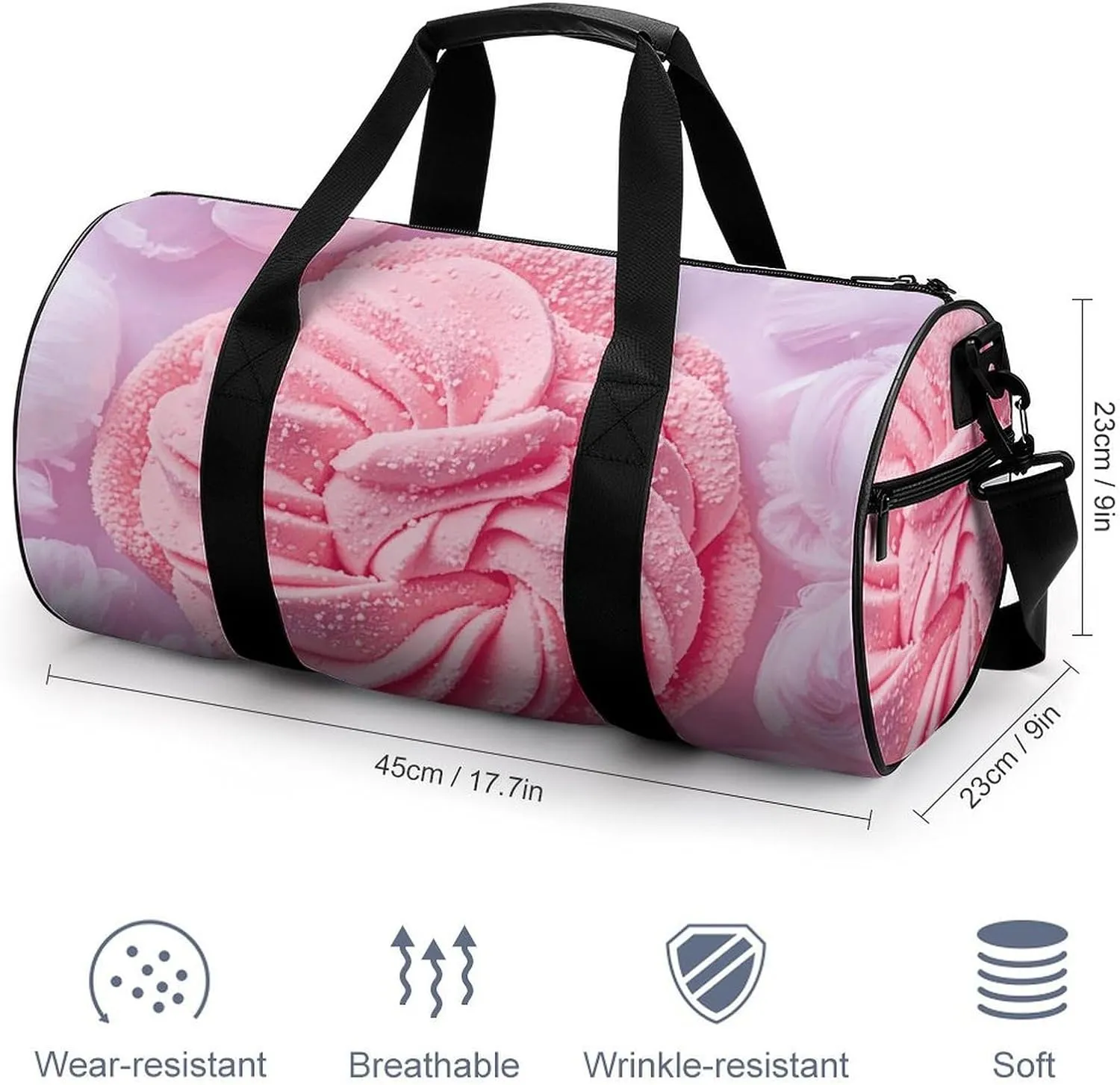 Gym Bags Small Cotton Candy Duffel Bag Overnight Bag with Shoe Compartment Carryon Bag for Men Women