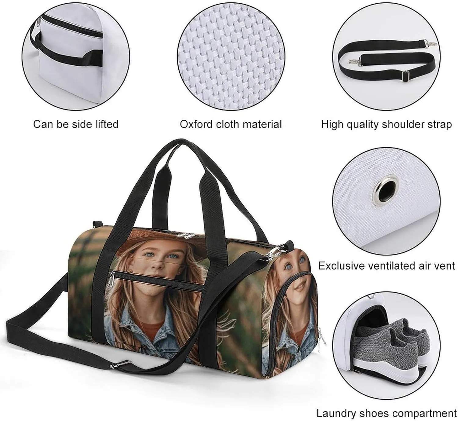 Gym Bags Small Cowgirl Boots Hat in Farms Duffel Bag Overnight Bag with Shoe Compartment Carryon Bag for Men Women
