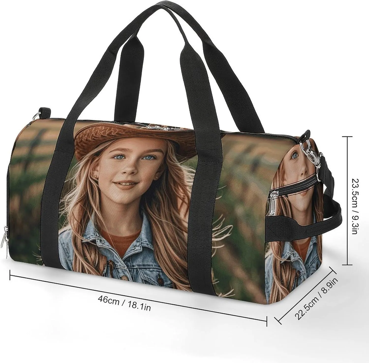 Gym Bags Small Cowgirl Boots Hat in Farms Duffel Bag Overnight Bag with Shoe Compartment Carryon Bag for Men Women