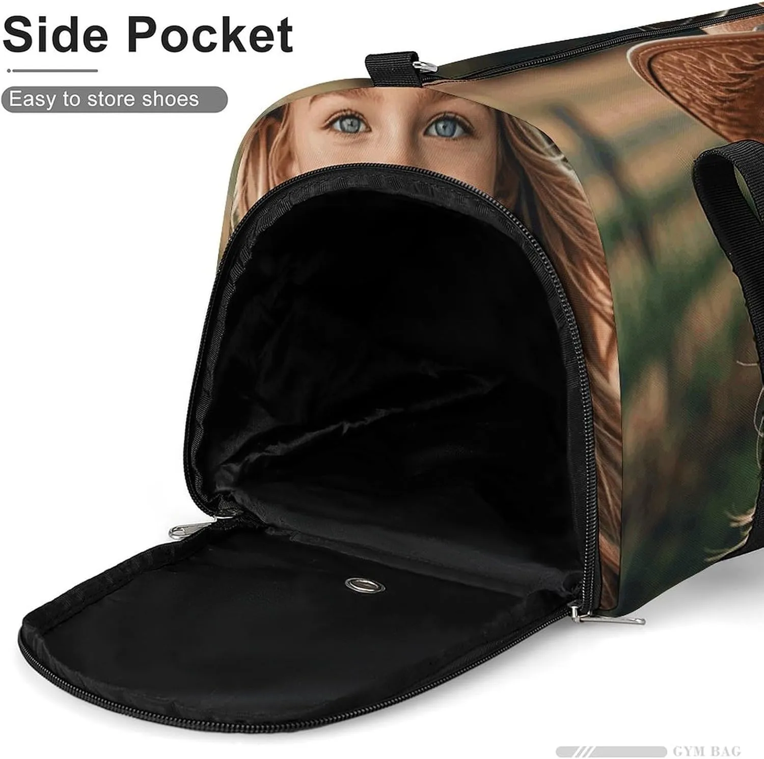 Gym Bags Small Cowgirl Boots Hat in Farms Duffel Bag Overnight Bag with Shoe Compartment Carryon Bag for Men Women