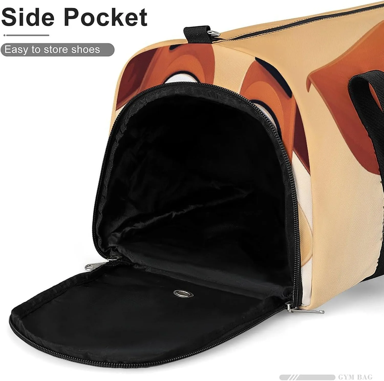 Gym Bags Small Cute Cartoon Dog Duffel Bag Overnight Bag with Shoe Compartment Carryon Bag for Men Women