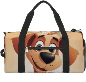 Gym Bags Small Cute Cartoon Dog Duffel Bag Overnight Bag with Shoe Compartment Carryon Bag for Men Women