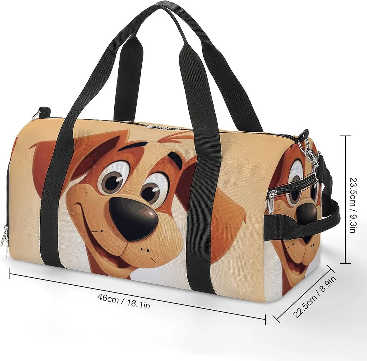 Gym Bags Small Cute Cartoon Dog Duffel Bag Overnight Bag with Shoe Compartment Carryon Bag for Men Women