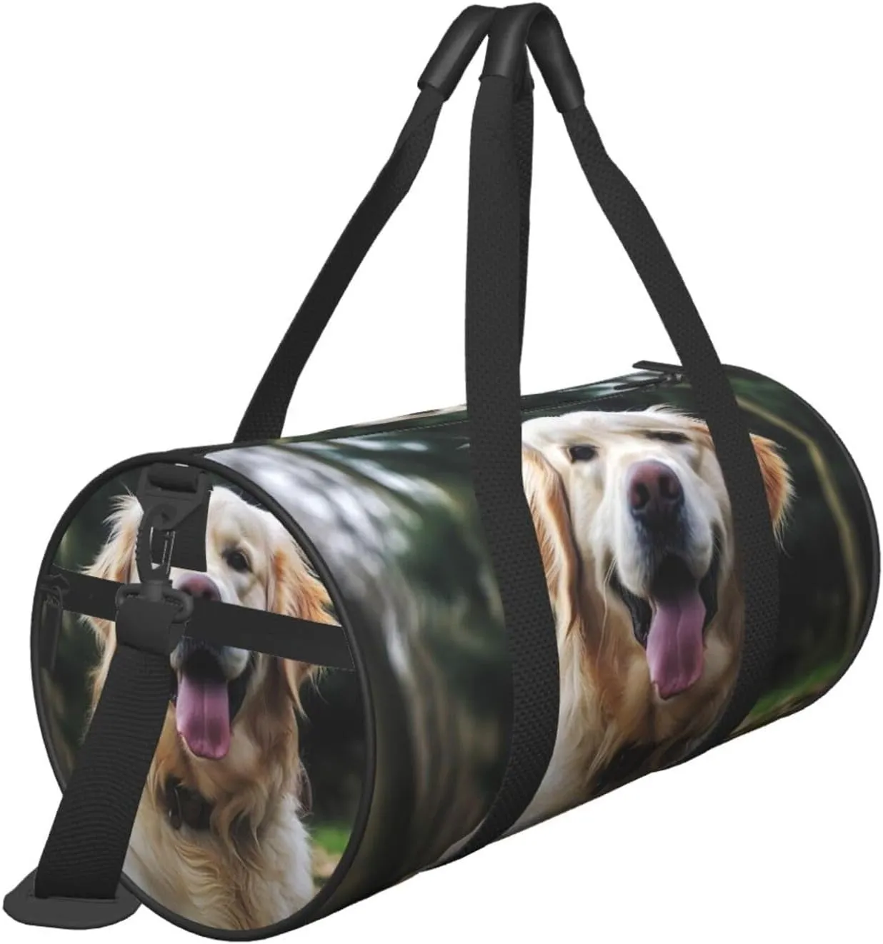 Gym Bags Small Funny Golden Retriever Duffel Bag Overnight Bag with Shoe Compartment Carryon Bag for Men Women