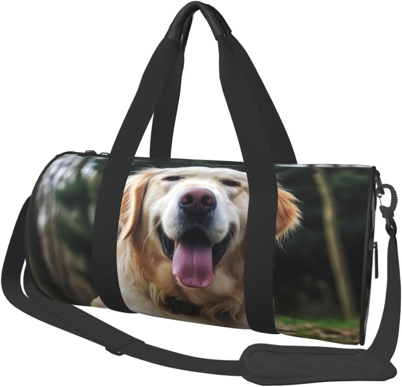 Gym Bags Small Funny Golden Retriever Duffel Bag Overnight Bag with Shoe Compartment Carryon Bag for Men Women