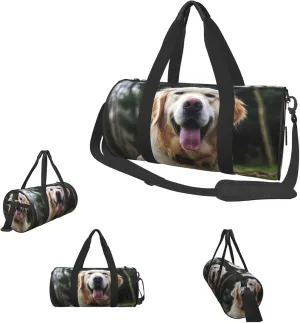 Gym Bags Small Funny Golden Retriever Duffel Bag Overnight Bag with Shoe Compartment Carryon Bag for Men Women