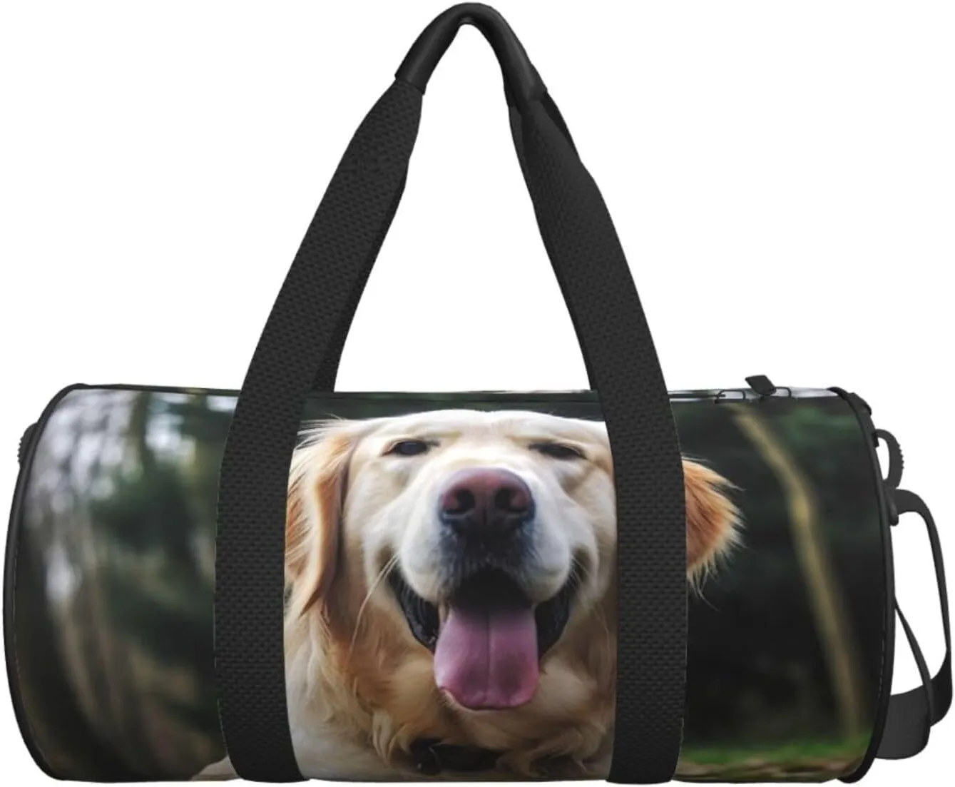Gym Bags Small Funny Golden Retriever Duffel Bag Overnight Bag with Shoe Compartment Carryon Bag for Men Women