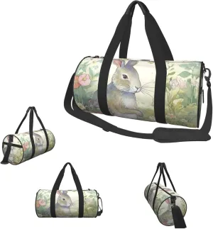 Gym Bags Small Garden Bunny Duffel Bag Overnight Bag with Shoe Compartment Carryon Bag for Men Women