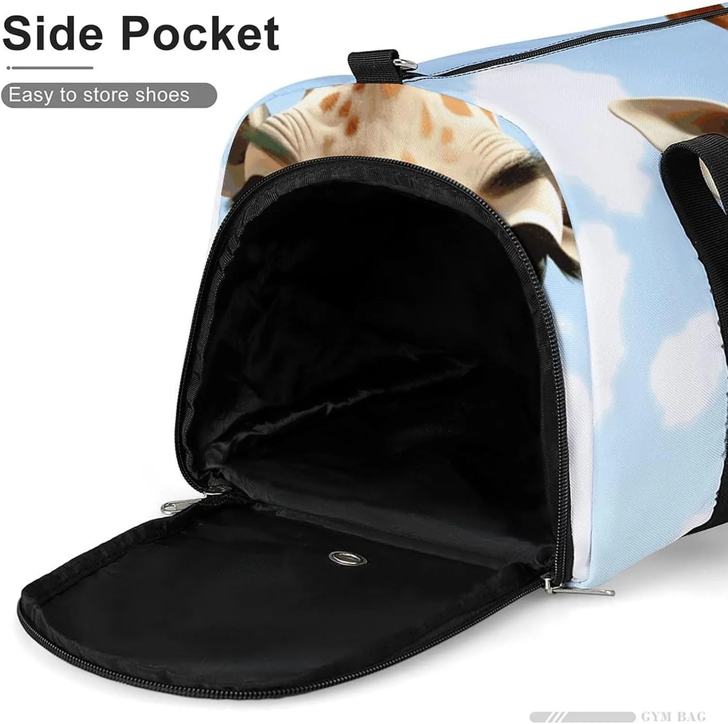 Gym Bags Small Giraffes And Flowers Duffel Bag Overnight Bag with Shoe Compartment Carryon Bag for Men Women