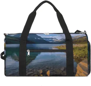 Gym Bags Small Glacier National Park Duffel Bag Overnight Bag with Shoe Compartment Carryon Bag for Men Women