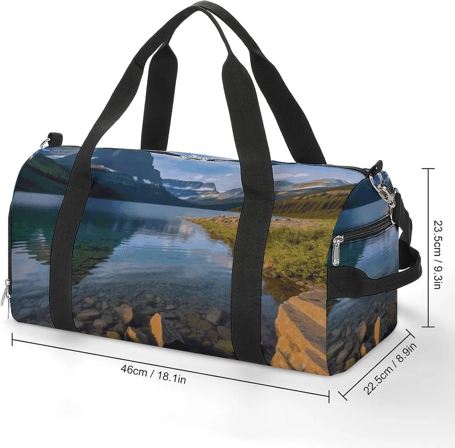 Gym Bags Small Glacier National Park Duffel Bag Overnight Bag with Shoe Compartment Carryon Bag for Men Women