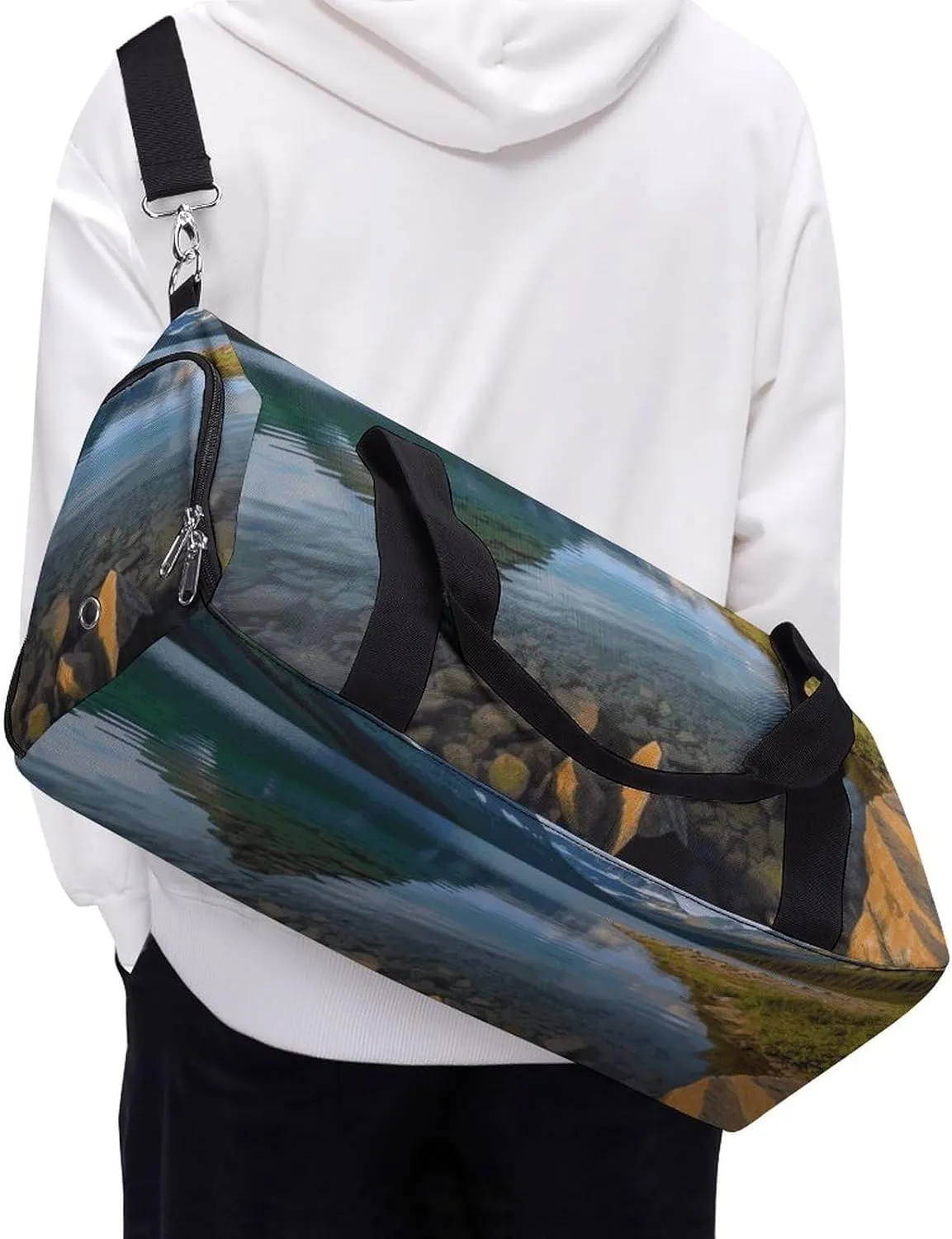 Gym Bags Small Glacier National Park Duffel Bag Overnight Bag with Shoe Compartment Carryon Bag for Men Women