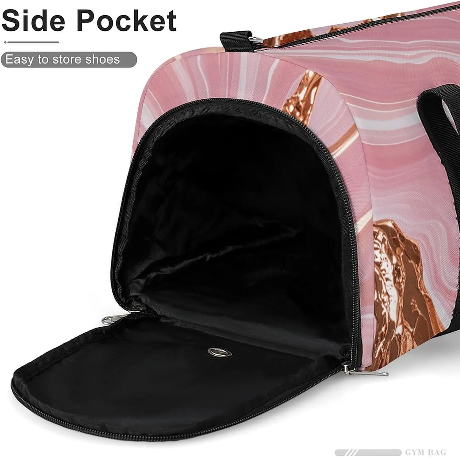 Gym Bags Small Gold Marble Duffel Bag Overnight Bag with Shoe Compartment Carryon Bag for Men Women