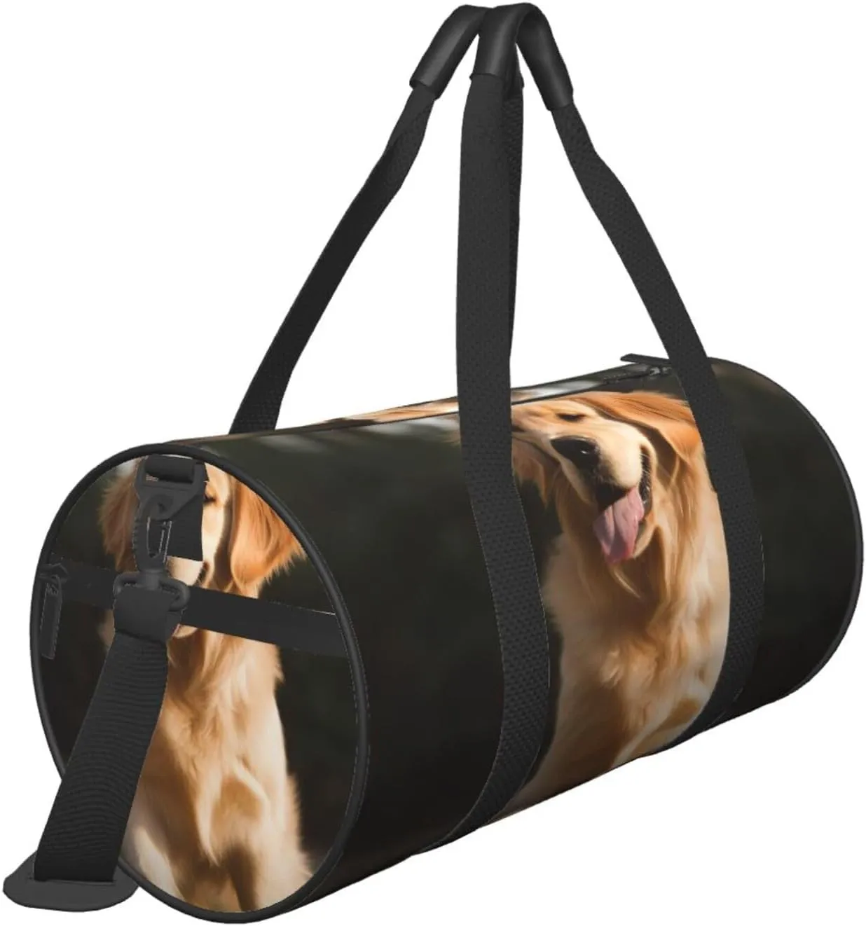 Gym Bags Small Golden Retriever Dog Duffel Bag Overnight Bag with Shoe Compartment Carryon Bag for Men Women