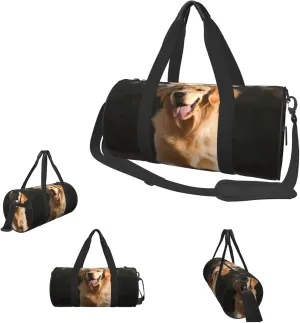 Gym Bags Small Golden Retriever Dog Duffel Bag Overnight Bag with Shoe Compartment Carryon Bag for Men Women